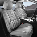 Car Seat Covers Custom Fit for Ford F150 2009-2026, Faux Leather Seat Cover Set for 2017-2026 F250 F350 F450, Compatible with Regular Cab Super Cab Super Crew Pickup Truck Cushions (Grey, Full Set) by AOOG