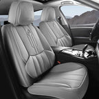 Car Seat Covers Custom Fit for Ford F150 2009-2026, Faux Leather Seat Cover Set for 2017-2026 F250 F350 F450, Compatible with Regular Cab Super Cab Super Crew Pickup Truck Cushions (Grey, Full Set) by AOOG