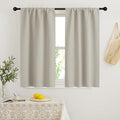 RYB HOME 54 inch Curtains for Living Room Bedroom, Rod Pocket | Thermal Insulated, Room Darkening, Temperature Balance, Shades for Studio Dorm Rental Room, W42 x L54, Natural, 2 Panels by RYBHOME