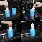 SINGARO Car Tissue Holder, 4 Pack Car Cup Holder Facial Tissues with Travel Tissue Bag, Quick and Convenient Flower Combination Box(4 Canisters/200 Tissues) Blue - Image 4