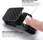 2 Pack Car Sun Visor Sunglasses Clip, Carbon Fiber Finish Sunglass Holder | One-Handed-Operation Easy Access Storage for Driving,Universal Fits Anti-Scratch Car Sun Visor Accessories - Image 7