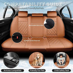 Fit Camry Premium Leather Car Seat Covers for Toyota Camry 2012-2025 2026 - Waterproof，Breathable，All-Weather Seat Cushion Protecto & Airbag Compatible, 2 Front Seat Brown - Image 3