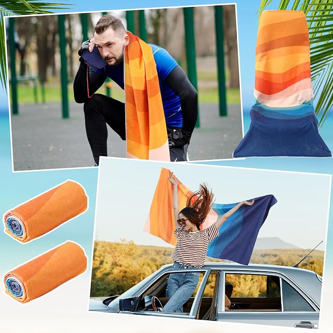 Hahafelt 2 Pack Car Seat Towel Covers Athletic Running Towel Performance Microfiber Post Workout Sweat Washable Cover Non Slip for Seat Outdoor Sport (Boho) - Image 5
