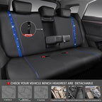 CAR PASS Bling Diamond Car Seat Covers Full Set, Shining Rhinestone Waterproof Faux Leather, Rear with Zipper, Universal Fit Automotive Glitter Crystal Sparkle Strips for Cute Women Girl, Blue - Image 4