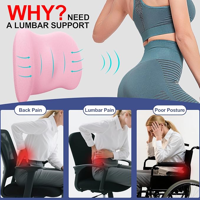 BYMECOST Lumbar Support Pillow for Car, Memory Foam Car Back Cushion | Car Seat Back Pillow for Driving, Adjustable Strap, Ergonomic Lower Back Support Pillow, Office Chairs and Wheelchairs - Image 6