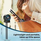 AMTIFO Portable Stroller Fan - 4-Speed Rechargeable USB Fan, Quiet Clip-on Baby Fans for Stroller Crib and Travel - Compact & Battery-Operated Cooling Fans for Baby Comfort on the Go - Image 6