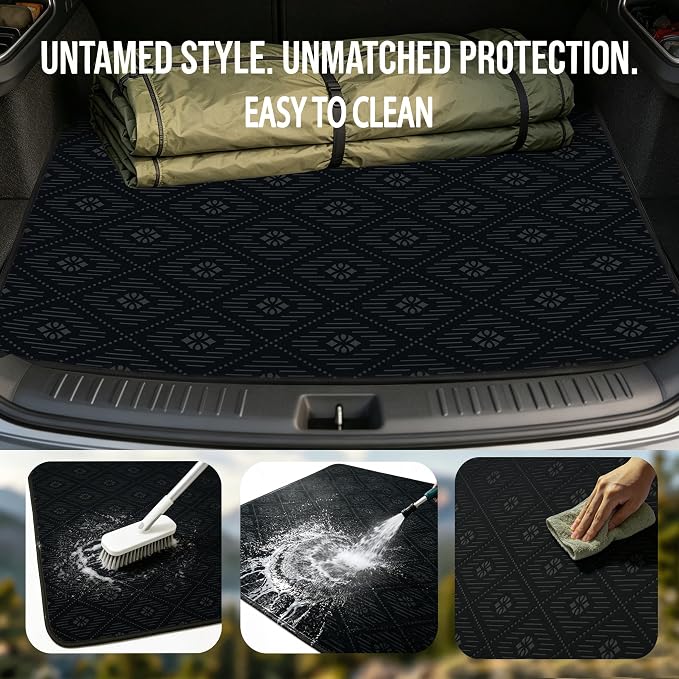 Universal Car Trunk Mat 29" x 39",Multicolor Floral,Butterfly Etc,Anti-Slip Easy to Clean, Trunk Protective Mat, Sporty Vehicle Interior Accessories Suitable for Most Car Models. - Image 4