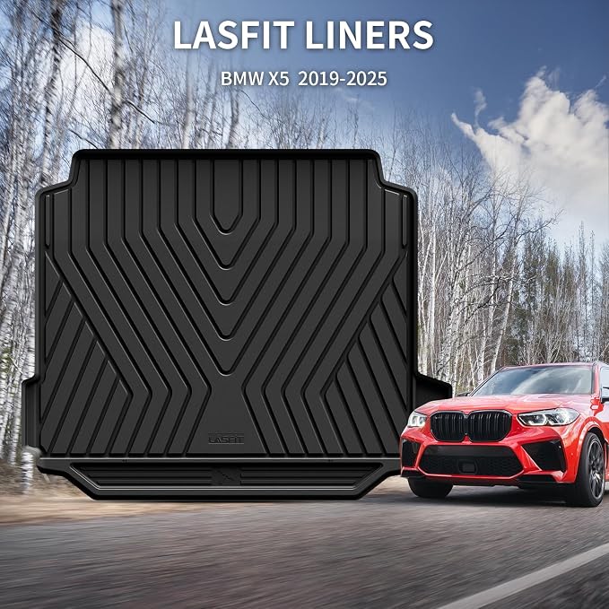 LASFIT Trunk Mat for BMW X5 2019-2026 5-Seat Models | Without Luggage Compartment Package, Not Fit 7 Seats, All Weather TPE Custom Fit Cargo Trunk Liner, Black - Image 8