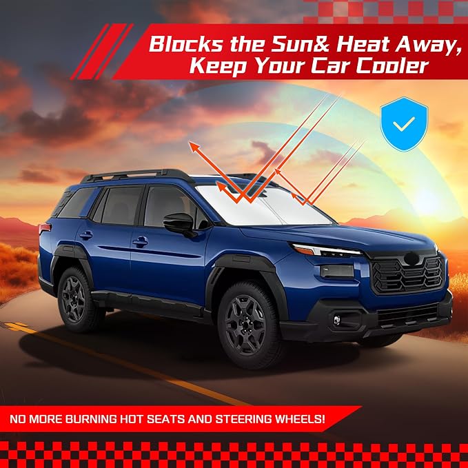 ARISMOTOR Windshield Sun Shade for Subaru Outback 2026-2027 | Outback Wilderness 2026-2027, Custom Fit, Foldable Front Window Sunshade Sun Visor Protector, Block UV Rays, Keep Car Cool - Image 7