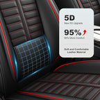 Fit for Toyota RAV4 Seat Covers 2007-2026 Front Set | Faux Leather Waterproof Car Seat Covers, Airbag Compatible with Lumbar Support Anti-Slip Design, 2 Seater Black&Red - Image 3