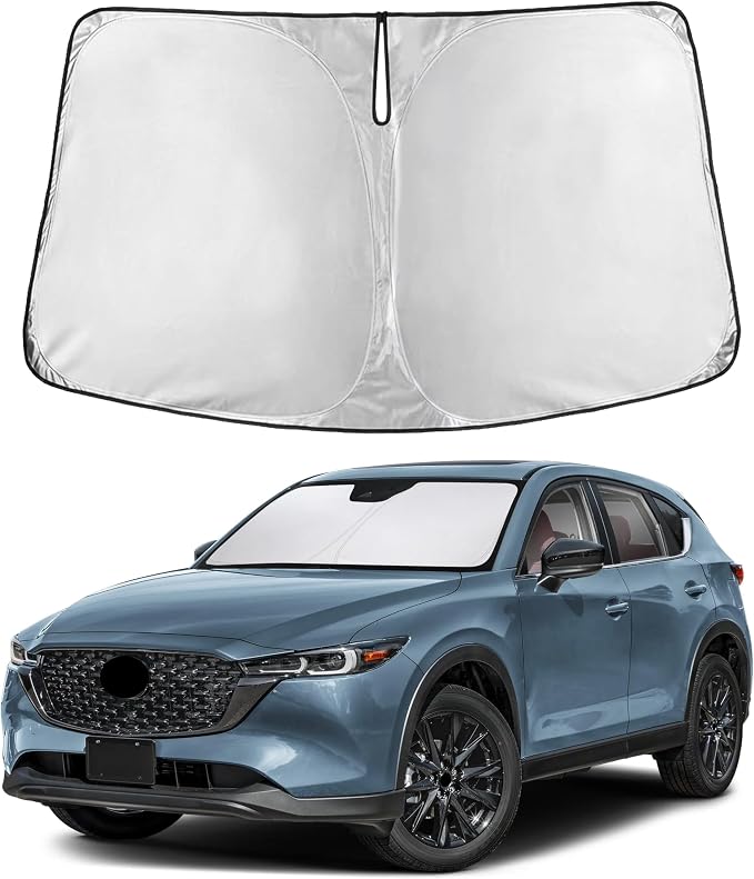 Autovir Windshield Sun Shade Fit for 2017-2024 2025 2026 Mazda CX-5 | Sunshade, Front Car Window Shades Sun Visor, Blocks UV Rays & Heat, Car Accessories by Autovir
