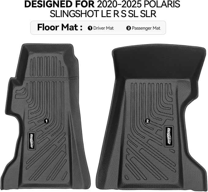 Floor Mats for 2020-2025 Polaris Slingshot LE R S SL SLR | All Weather TPE Protector for Polaris Slingshot Odorless Interior Accessories Floor Liners - Image 2