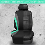 CAR PASS Line Rider Sporty Front Seat Covers,Mint Car Seat Covers Two Front Seats Only for Cute Women Girl, Airbag Compatible,Universal Fit Sedans,Cars,Vans,SUV,Truck(Black and Mint) - Image 6