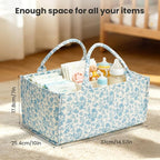 Diaper Caddy Organizer,Cute Floral Nursery Storage Basket,Soft Portable Changing Table Car Caddy Organizer Gift (Blue Floral B) - Image 6