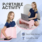 Loddie Doddie Lap Desk, Folding Desk, Portable Table, Blush, 9.75" x 12" | Trays & Pocket Keep Essentials Close, 2 lb Easy to Carry, Sturdy Plastic & Alloy Steel, Bed Desk, Bed Tray, Lap Desk for Kids - Image 3