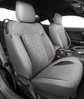 Custom Leather Car Seat Covers for Ford Mustang 2015-2023 Coupe, Gray | Full Coverage Waterproof Car Seat Protector,Front & Rear Full Set,Split Backrest Compatible,Wear-Resistant,Airbag Compatible by Vidokena