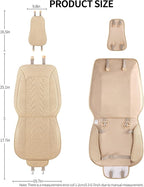 Linen Front Car Seat Covers Cloth Fabric Automotive Seat Protectors | Breathable Durable Anti-Slip All-Season Comfort Easy to Install Universal Fit for 95% of Cars Trucks SUVs Vans (Beige, 2PCS) - Image 6