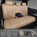 CAR PASS 3D Foam PU Leather Car Seat Covers, Universal Seat Covers Full Sets for Trucks SUV Sedan Automotive Seat Covers Armrest Airbag Compatible Waterproof Comfortable Faux Nappa Leather All Beige - Image 5