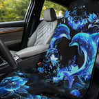 Blue Dolphin Car Seat Cover Towel with Storage Bag Neon Dolphin Car Interior Accessories for Women Men Sweat Auto Interior Seat Protector Running Yoga Hiking After Gym Sweat Towels Universal - Image 3