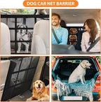 Dog Car Net Barrier,Universal Fit Sturdy Double-Layer Mesh 31.5"x23.6" Car Ceiling Cargo Net Pocket with Flexible Bungee Cords for Seat Movement Easy to Install - Image 5