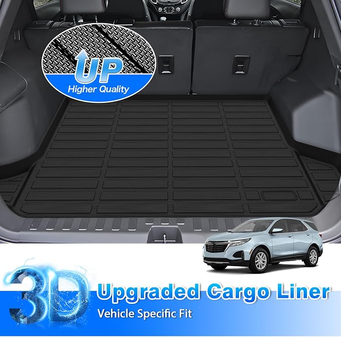 Cartist Cargo Liner Compatible with 2018-2024 Chevy Chevrolet Equinox/GMC Terrain All Weather Rear Trunk Mat 3D Waterproof Black TPE - Image 2