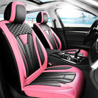 Fit FJ Cruiser Premium Leather Car Seat Covers for Toyota FJ Cruiser 2007-2013 2014 - Waterproof，Breathable，All-Weather Seat Cushion Protecto & Airbag Compatible, Full Set Pink&Black by Unknown