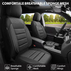 CAR PASS 3D Foam Leather Car Seat Covers Two Front Seats only, Air Mesh Thick Seat Covers, All Weather Car Seat Cover Comfort & Protection for Truck,SUV,Sedan,Van, Airbag Compatible (Charcoal Gray) - Image 8