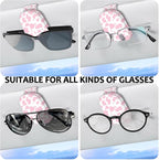 2 Pack Sunglass Holder for Car Visor, Universal Magnetic Car Sunglass Holder for Different Size Eyeglasses, Car Visor Accessories (Cow-Pink) - Image 5
