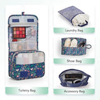 OlarHike 8 Set Compression Packing Cubes for Travel Essentials,Compressible Expandable Space Saver Bags for Organizing Clothes,Luggage Garment Bags with Over 1000 pcs Mesh Holes(Dark Blue Floral) - Image 5