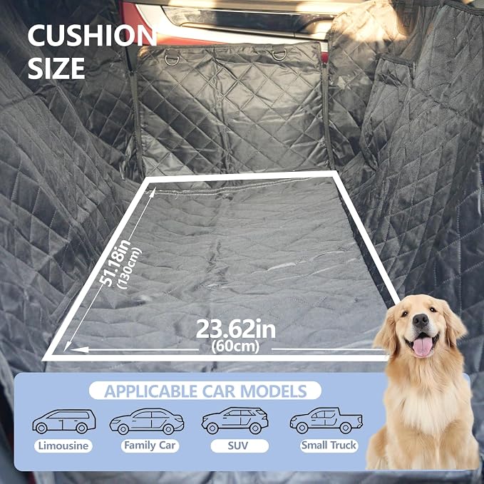 Dog Car Seat Cover for Pets Waterproof Seat Cover Hammock Scratch Proof | Nonslip Back Seat Pet Bed Mat for Travel Durable Soft Back Seat Covers for Cars Trucks and SUVs ( 23.5 x 51 inch) - Image 5