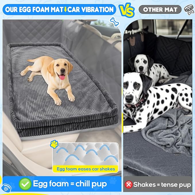Loiion Dog Car Bed, Non-Slip Backseat Extender Pet Mat 56"x28.7"x2" | Removable, Washable Dog Bed With Waterproof Liner Protects Car Seats, Anti-Slip Travel Bed For Dogs - Image 6