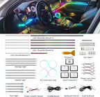 Acrylic Interior Car LED Strip Lights, Colorful 22-in-1 Car Ambient Lighting Kit, with APP Control, 622 LED Fiber Optic Strip Lights for Cars, Supports Neon Sync with Music DIY Mode. - Image 3