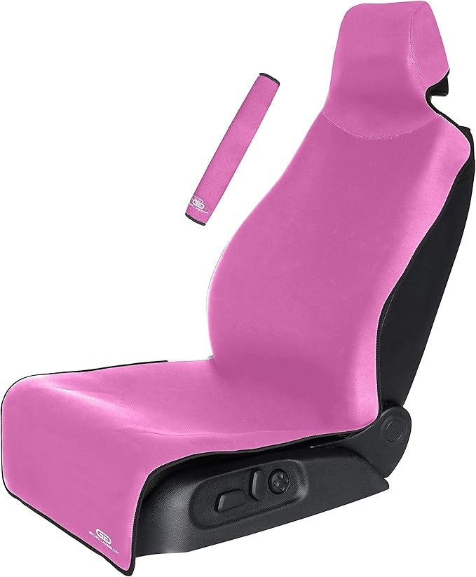 Gear Pink Premium Universal Fit Waterproof Stain Resistant Car Seat Cover Neoprene Non-Slip Bucket Seat Dog Sweat Proof Protector Save Your Leather Cloth Seats Automotive Van Truck SUV Sedan by Gorla