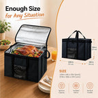 NZ home Insulated Food Bag, Portable Cooler Tote (3XL, Black, 1 Pack) | Large thermal bag, For cold & hot food, Soft sided cooler, Heavy duty carrier, Grocery shopping, Food delivery, Catering bag - Image 5