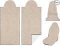 2 Pack Car Seat Towel Covers for Gym, Front Seats, Beige | Beige Sweat Protector for Front Seats Premium Thickened with Elastic Strap Breathable & Quick Dry Machine Washable Running by Semtomn