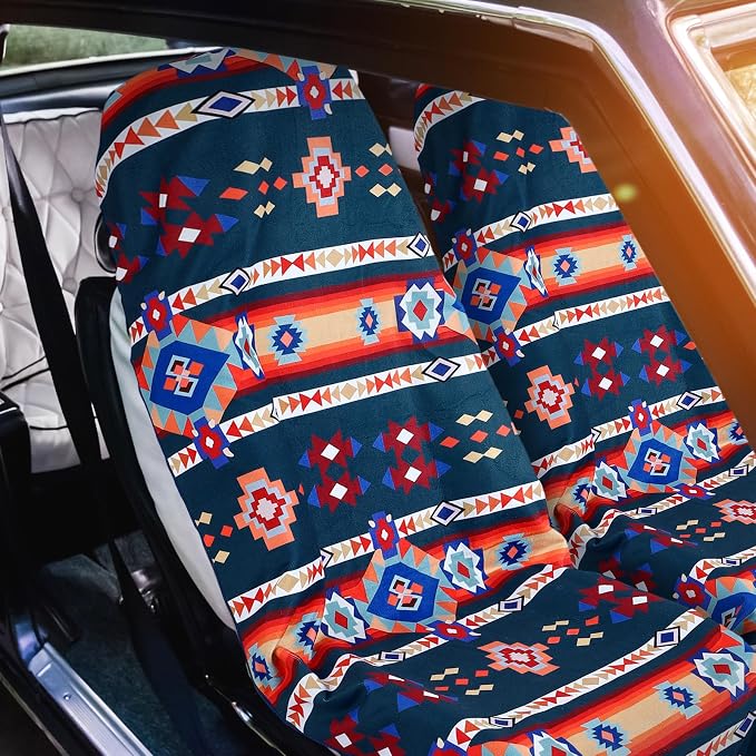 Hahafelt 2 Pack Car Seat Towel Covers Athletic Running Towel Performance Microfiber Post Workout Sweat Washable Cover Non Slip for Seat Outdoor Sport (Aztec) - Image 3