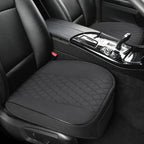 West Llama Linen Front Car Seat Cover Protector Anti-Slip Bottom Seat Cover Fits 95% of Vehicles,Wrapping Around The Bottom,Diamond Pattern(Black-2Pcs) - Image 2