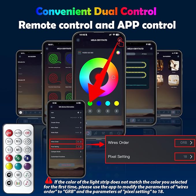 RGB-IC Car Led Strip Lights, Interior Car Lights, App and Remote Control Ambient Lighting Kit with 16 Million Colors Fiber Optics&Music Sync Rhythm, USB Neon Light Accessories for Center Console&Door - Image 3