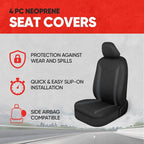 Motor Trend SpillGuard 2 Charcoal Gray Seat Covers for Cars & Seat Covers for Trucks - Neoprene Waterproof Car Seat Covers Front Seats Only - SUV Seat Covers Protector - Forros para Asientos de Carro - Image 2