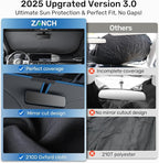 2026 Upgraded Zanch Windshield Sun Shade for Off-Road SUV, 60''x21'' | UV Protection & Heat Reduction, Light-Blocking, Heavy-Duty, Easy to Store&Setup, Keep Interiors Cool, Sun Shield for Parking - Image 4