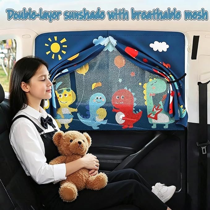 27"x20" Magnetic Double Layer Car Side Windows Shade | for Car SUV Minivan Side Windows, Universal Fit Full/Half Cover Options, Blocks UV Rays, Easy Install & Foldable Storage - Image 6