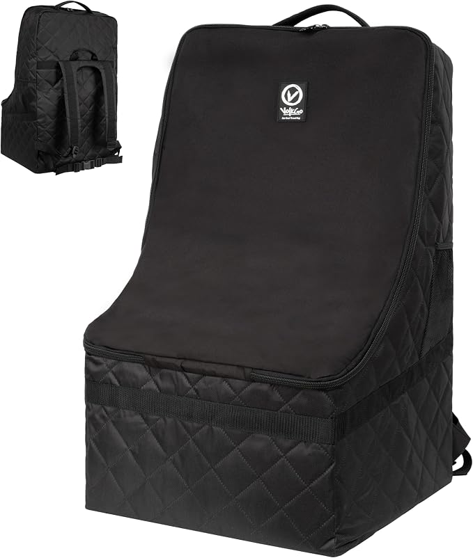 Extra Padded Car Seat Travel Bag for Airplane, Heavy Duty Car Seat Bags for Air Travel Large Durable Carseat Carrier Bag, Airport Gate Check Bag with Padded Shoulder Strap by VVOLKGO