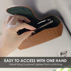 KINIVA Sunglasses Holder for Car Visor Leather Glasses Case with Clips for Car Visor Automotive Interior Visor Accessories Apply to All Car Models (09 Brown) - Image 3