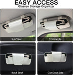 Sunglass Holder for Car Visor, Car Sunglasses Holder Leather, Eyeglasses Holder Glasses Storage Case Visor Accessories - Image 5