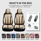 Fit CX-90 Seat Covers Custom Fit for Mazda CX-90 2024-2026, Front Pair | Premium Leather Full Coverage Protector, Waterproof, Breathable, Scratch Resistant, Easy Wipe, Airbag Compatible, Black+Beige - Image 9