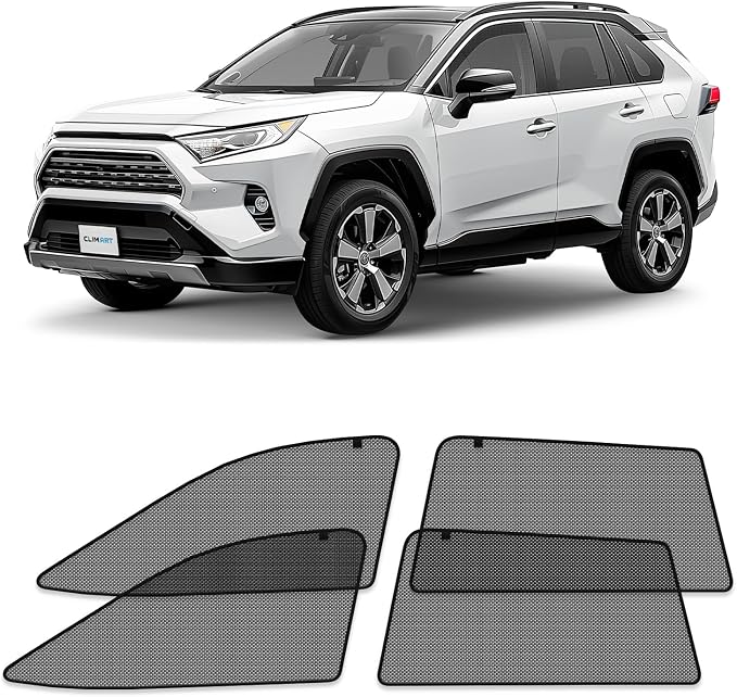 CLIM ART Magnetic Car Window Shades for Toyota RAV4 2019-2025 – Custom-Fit Sun Blocker Curtains, Side Window Covers, Essential Car Accessories for Camping, Baby, and Privacy Protection - MS0308 by CLIMART