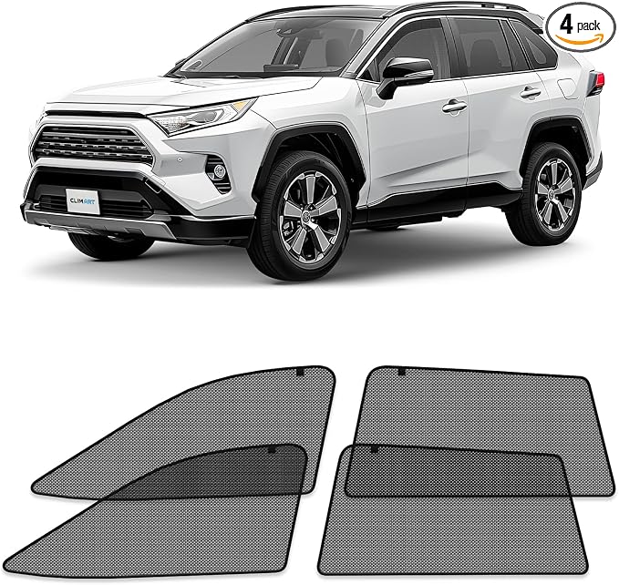 CLIM ART Magnetic Car Window Shades for Toyota RAV4 2019-2025 – Custom-Fit Sun Blocker Curtains, Side Window Covers, Essential Car Accessories for Camping, Baby and Privacy Protection - MS0177 by CLIMART