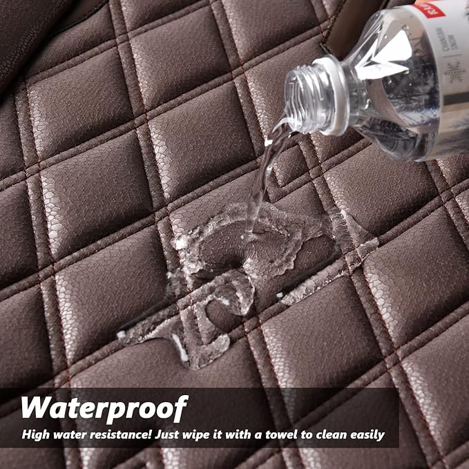 Coverado Car Seat Covers Front Seats, 2 Pack Waterproof Leather Seat Covers for Cars, Luxury Car Seat Protector, Anti-Slip Design Seat Cushions, Black Seat Covers Universal Fit for Most Cars - Image 6