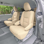 FH Group Custom Fit Car Seat Covers Specifically Made for 2011-2020 Toyota Sienna 7 Passenger, Car Seat Cover Full Set, Automotive Seat Covers in Solid Beige Faux Leather, Waterproof and Washable - Image 4