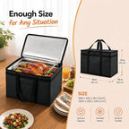 NZ home Insulated Food Bag, Portable Cooler Tote (XL Plus, Orange, 2 Pack) | Large thermal bag, For cold & hot food, Soft sided cooler, Heavy duty carrier, Grocery shopping, Food delivery, Catering bag - Image 5